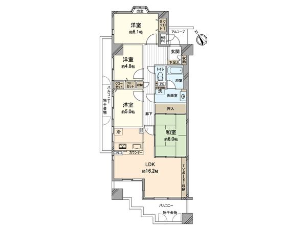 オークヒルズ香里四番館 間取図(平面図) 間取図(平面図)