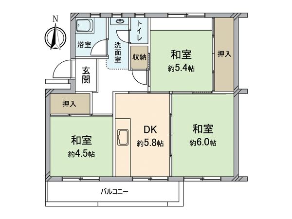 中宮第四住宅第七四号棟 間取図(平面図)