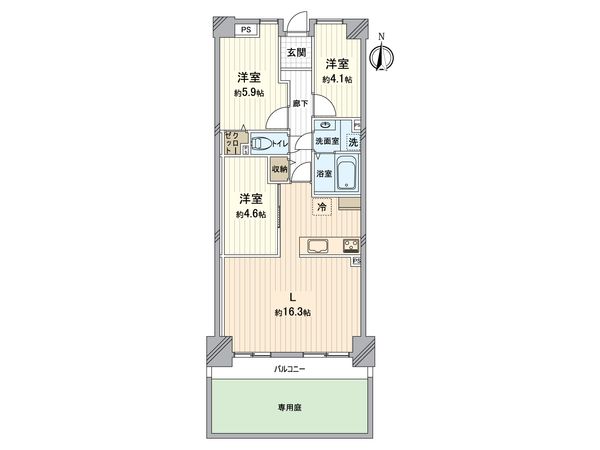 ローズハイツ香里園 3号棟 間取図(平面図) ローズハイツ香里園 3号棟 間取図(平面図)