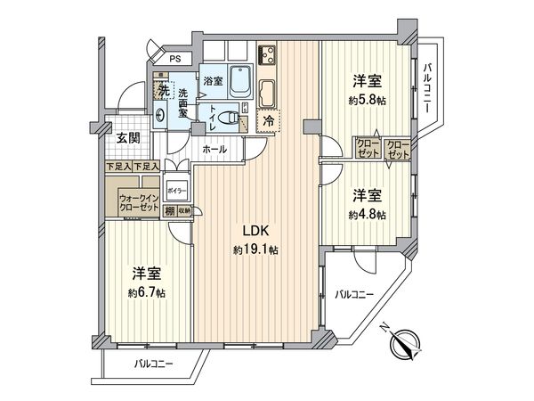 藤阪ハイツB壱棟 間取図(平面図) 間取図(平面図)