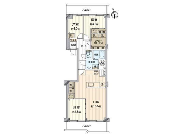 香里ヶ丘ガーデンハイツ第壱期棟 間取図(平面図) 間取図(平面図)