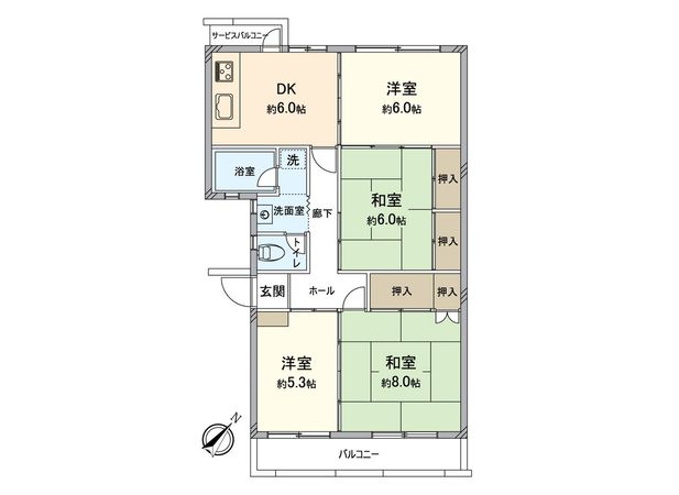 枚方東山住宅五棟 間取図(平面図)