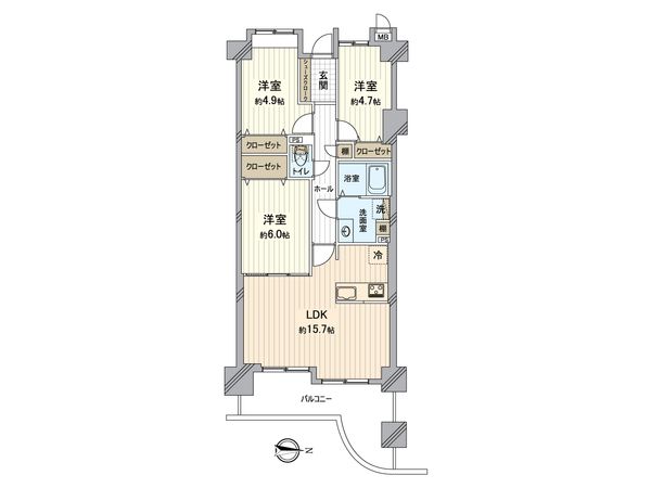 ロイヤルシャトーねやがわオークビル 間取図(平面図)