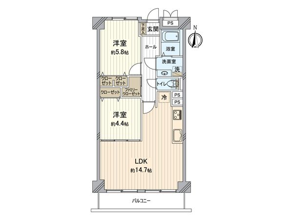 枚方ハイツ第八号棟 間取図(平面図)