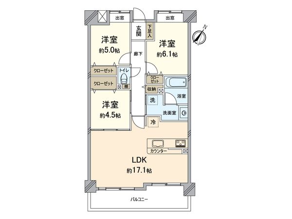 グラン・コープ枚方・香里ヶ丘 間取図(平面図)