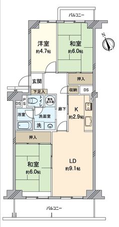 寝屋川東ファミリータウン西三番館 間取図(平面図)