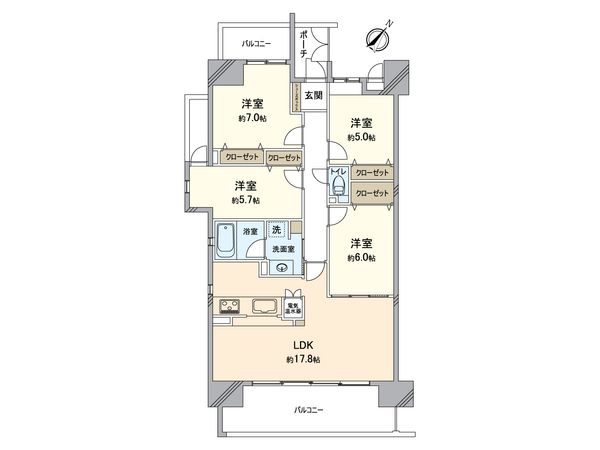 リバティパーク枚方A棟 間取図(平面図) リバティパーク枚方A棟 間取図(平面図)