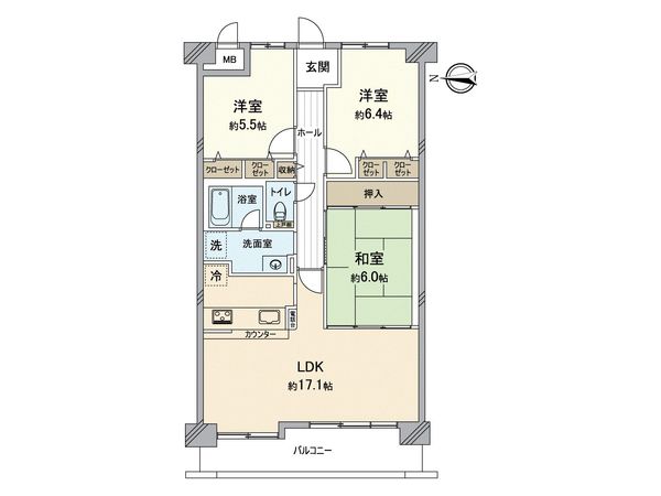 サンマンションアトレ枚方 間取図(平面図)