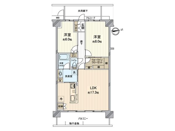 ユニハイム寝屋川香里園 間取図(平面図)