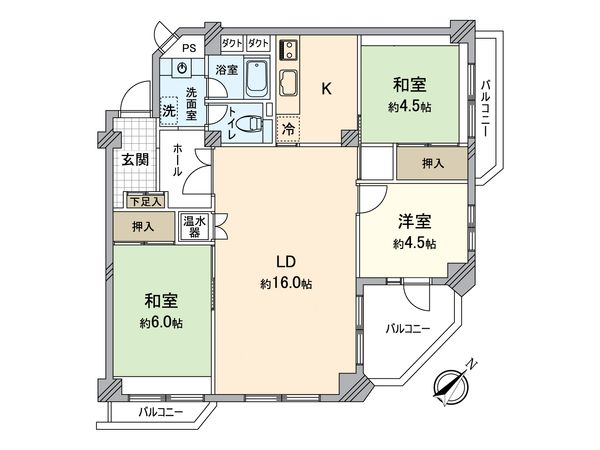 藤阪ハイツB壱棟 間取図(平面図) 藤阪ハイツB壱棟 間取図(平面図)