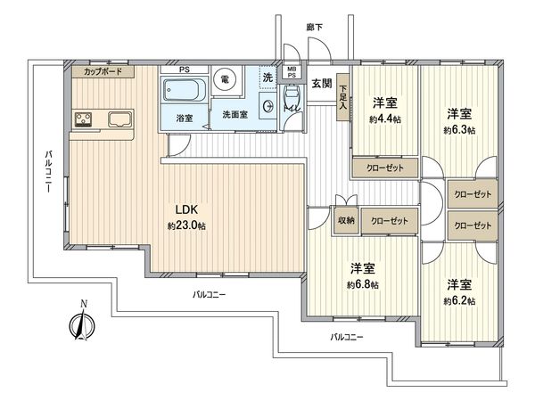 カルム枚方 間取図(平面図) カルム枚方 間取図(平面図)
