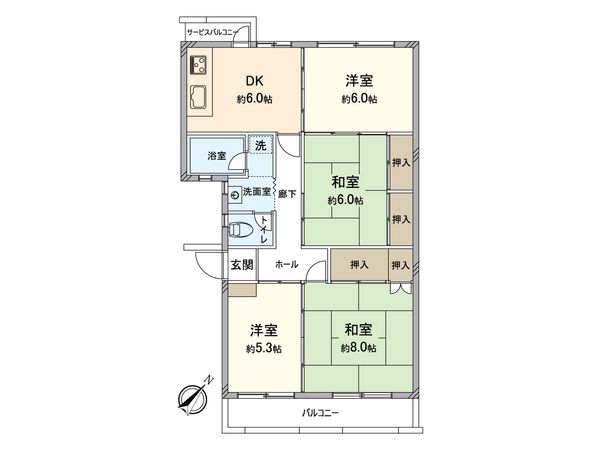 枚方東山住宅五棟 間取図(平面図) 枚方東山住宅五棟 間取図(平面図)
