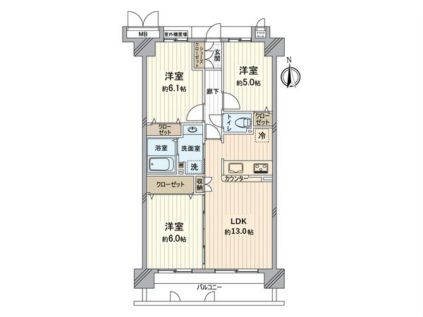 レックス・シティ枚方 間取図(平面図) レックス・シティ枚方 間取図(平面図)