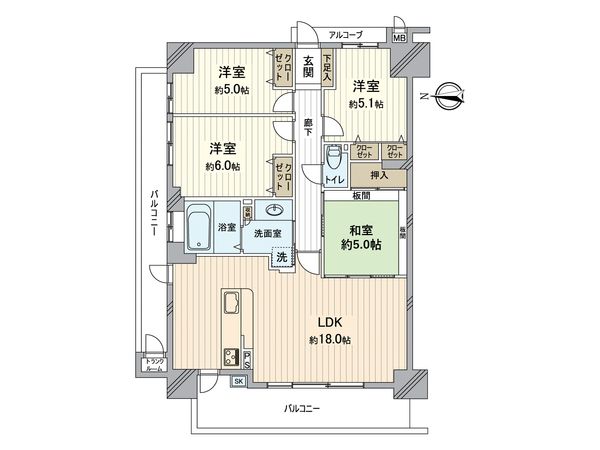 エステムコート香里園 間取図(平面図)
