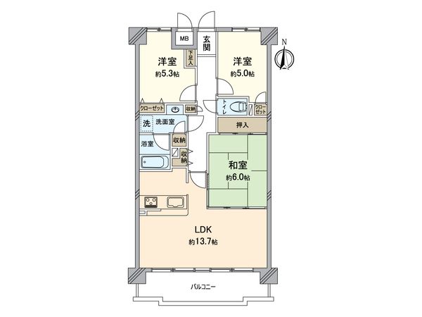 アンビエント枚方公園 間取図(平面図) 間取図(平面図)