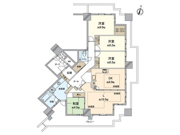 くずはタワーシティ T棟 間取図(平面図)