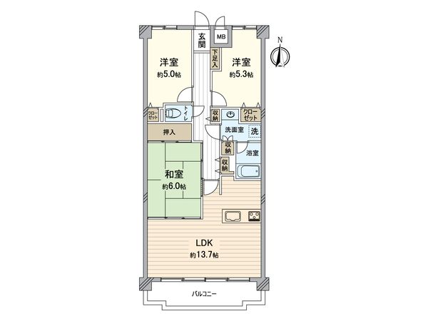 アンビエント枚方公園 間取図(平面図) 間取図(平面図)