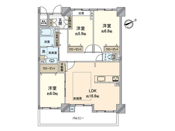 リバティパーク枚方 D棟 間取図(平面図) リバティパーク枚方 D棟 間取図(平面図)