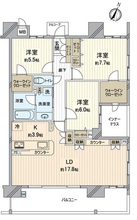 ランフォルセ枚方セントレ 間取図(平面図) 間取図(平面図)