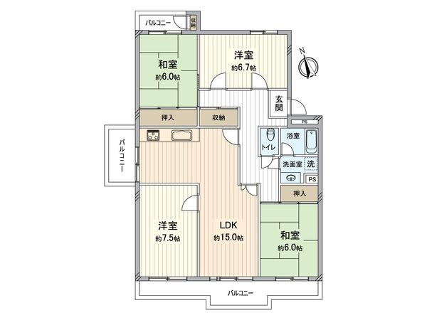 グリーンヒル光善寺住宅第一号棟 間取図(平面図) 間取図(平面図)