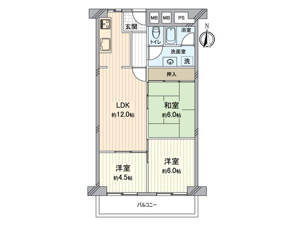 労住まきのハイツ一号棟 間取図(平面図) 間取図(平面図)