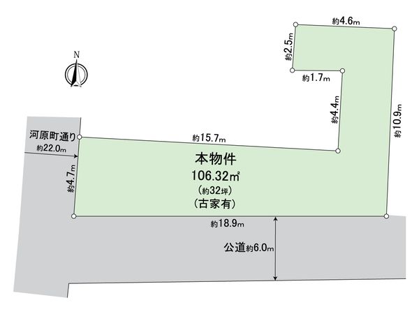 南区東九条東岩本町(古家付土地) 区画図