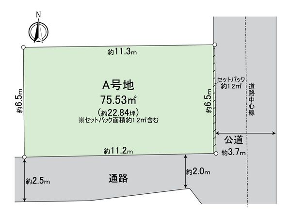 下京区梅小路東町 A号地 区画図 下京区梅小路東町 A号地 区画図