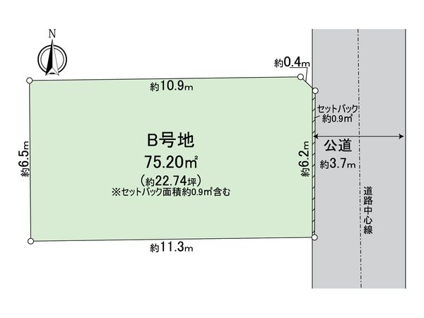 下京区梅小路東町 B号地 区画図 下京区梅小路東町 B号地 区画図