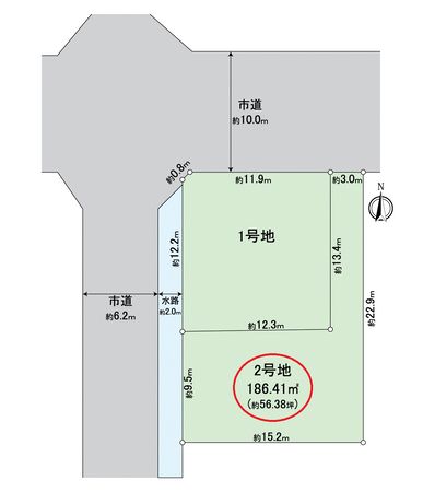 左京区岩倉北桑原町 2号地 区画図 左京区岩倉北桑原町 2号地 区画図