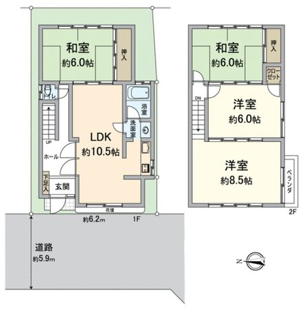 山科区竹鼻扇町 間取図(平面図) 山科区竹鼻扇町 間取図(平面図)