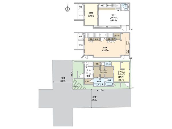 中京区中筋通竹屋町上る末丸町 間取図(平面図) 間取図(平面図)