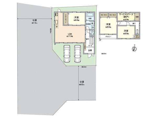 山科区川田菱尾田 中古一戸建 間取図(平面図)
