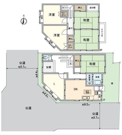西ノ京平町(角地) 間取図(平面図) 西ノ京平町(角地) 間取図(平面図)