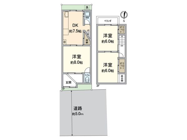 右京区西京極堤下町 間取図(平面図) 右京区西京極堤下町 間取図(平面図)