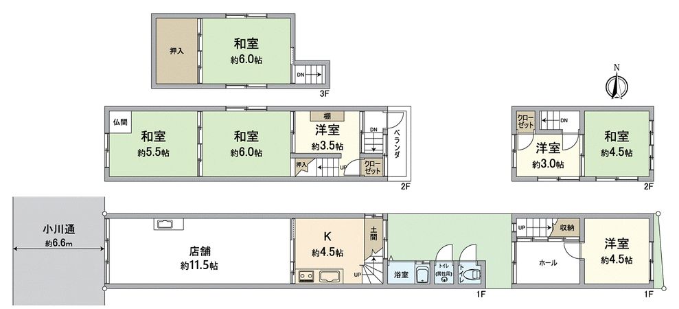上京区小川通丸太町上る上鍛冶町 間取図(平面図) 上京区小川通丸太町上る上鍛冶町 間取図(平面図)