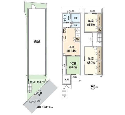 南区東九条西御霊町 間取図(平面図) 南区東九条西御霊町 間取図(平面図)