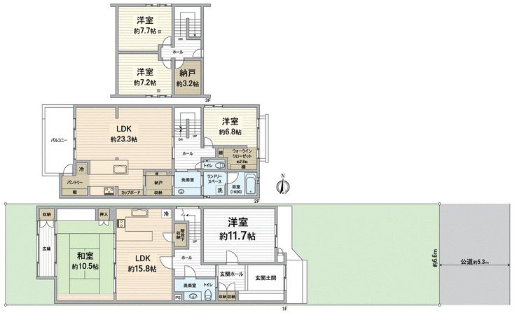 下京区高辻猪熊町 間取図(平面図) 下京区高辻猪熊町 間取図(平面図)