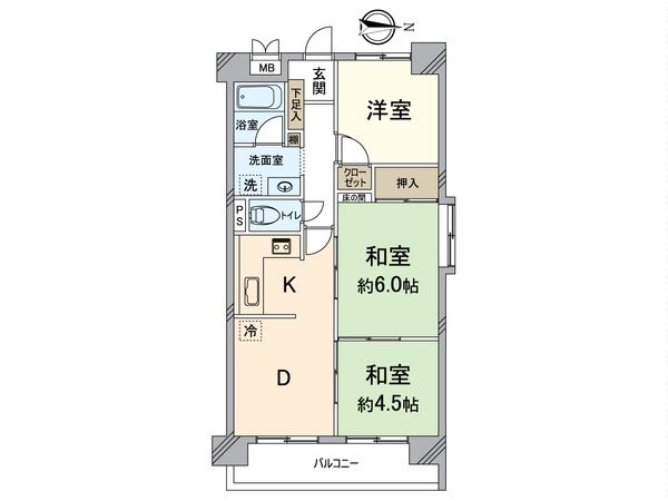コスモ二条 間取図(平面図) コスモ二条 間取図(平面図)