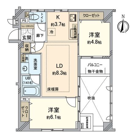 プリオーレ京都烏丸五条 間取図(平面図) 間取図(平面図)