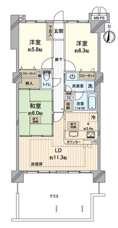 ライオンズマンション京都山科ガーデンシティ 間取図(平面図) 間取図(平面図)