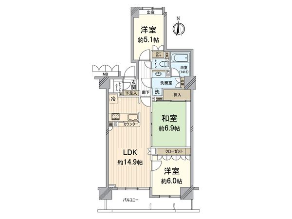 シャリエ西陣 間取図(平面図) 間取図(平面図)