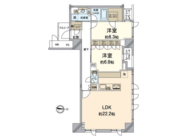プラウド京都麸屋町御池 間取図(平面図) プラウド京都麸屋町御池 間取図(平面図)