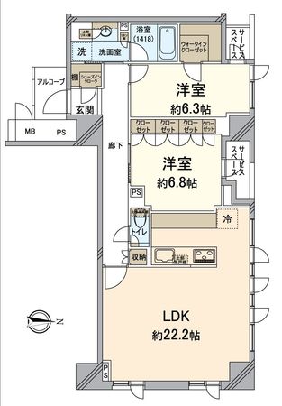 プラウド京都麸屋町御池 間取図(平面図)