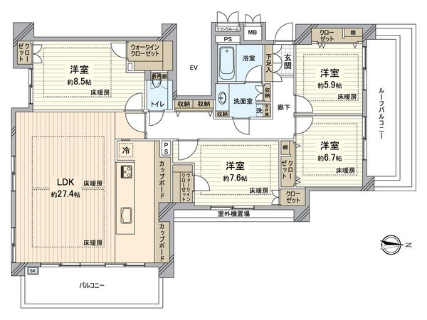 アバンエスパス烏丸御池 間取図(平面図) アバンエスパス烏丸御池 間取図(平面図)