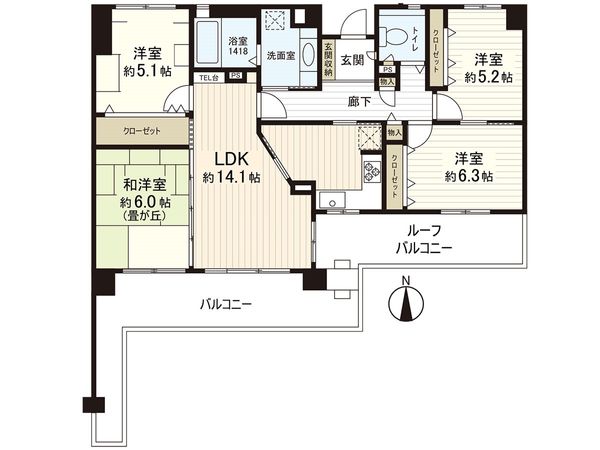 ライオンズマンション京都山科ガーデンシティ 間取図(平面図)