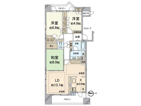 ライオンズマンション烏丸通 間取図(平面図) ライオンズマンション烏丸通 間取図(平面図)