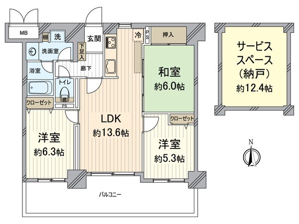 ディオ・フェルティ北野東 間取図(平面図)