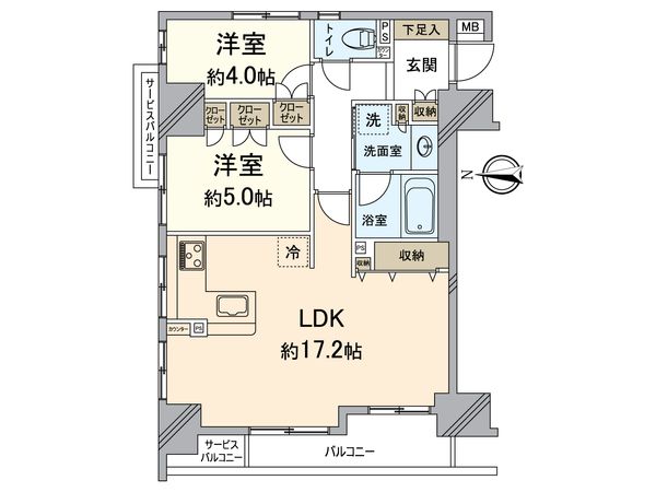 アベニール三条油小路 間取図(平面図)