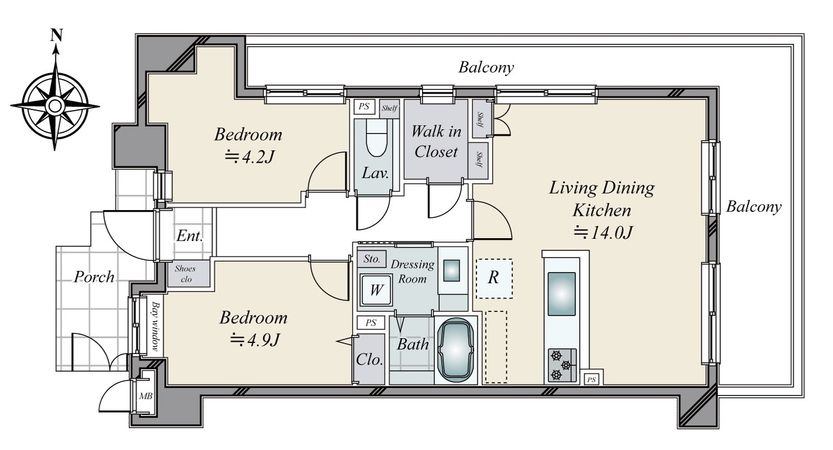 ルイシャトレ東洞院松原 間取図(平面図)