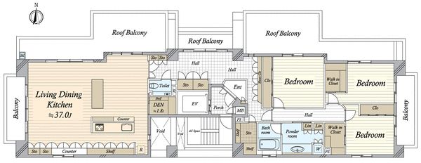 グランエスパス御所東 間取図(平面図)
